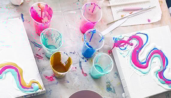 Fluid art first layer pouring 2