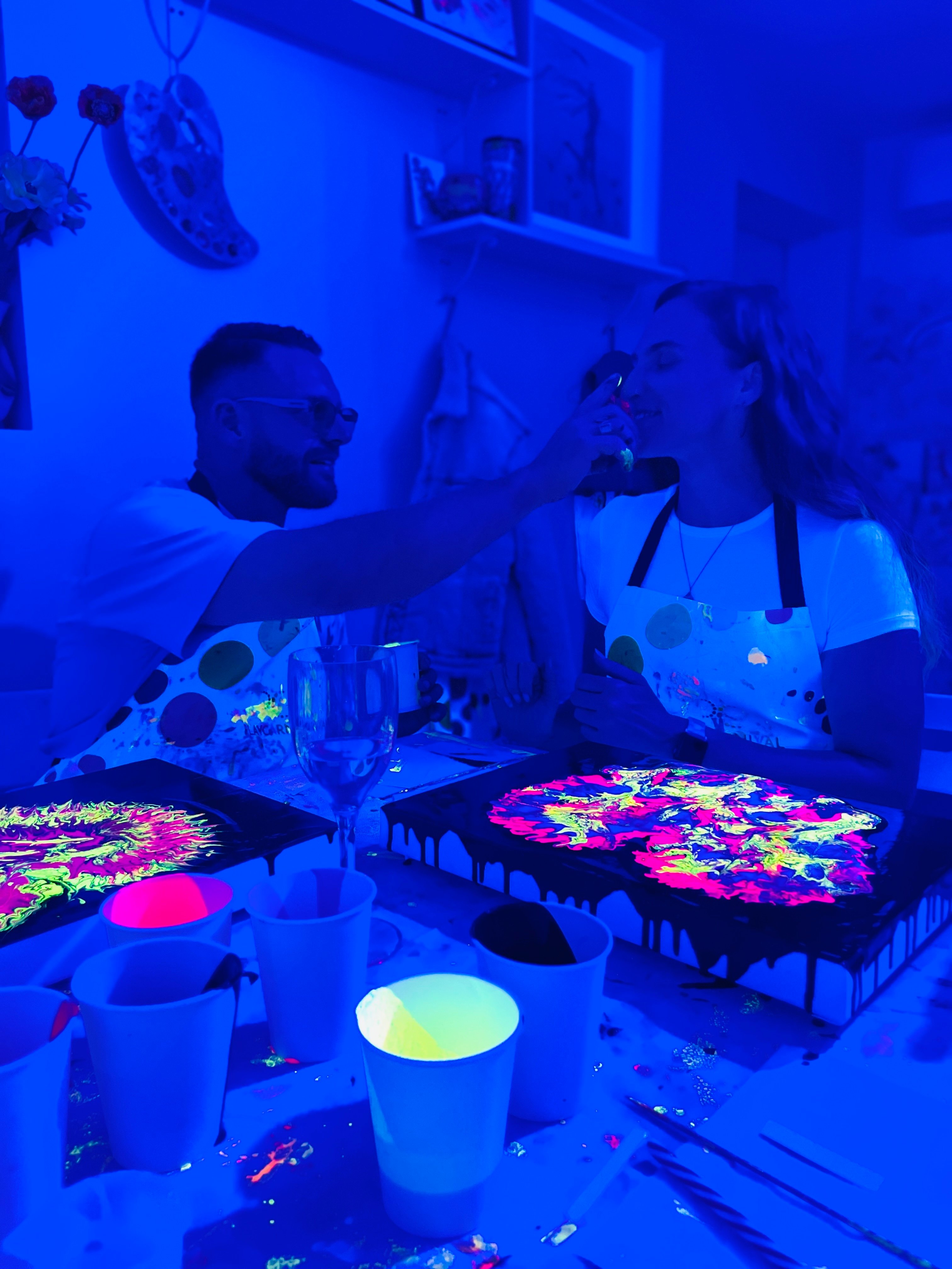 Fluid Art - Glow in the dark date night Sydney