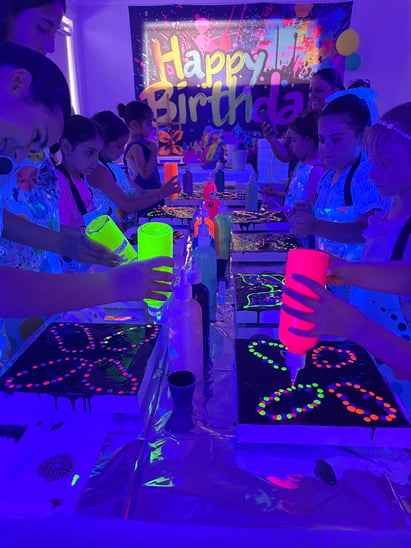 Art Birthday Party Sydney Glow in Dark