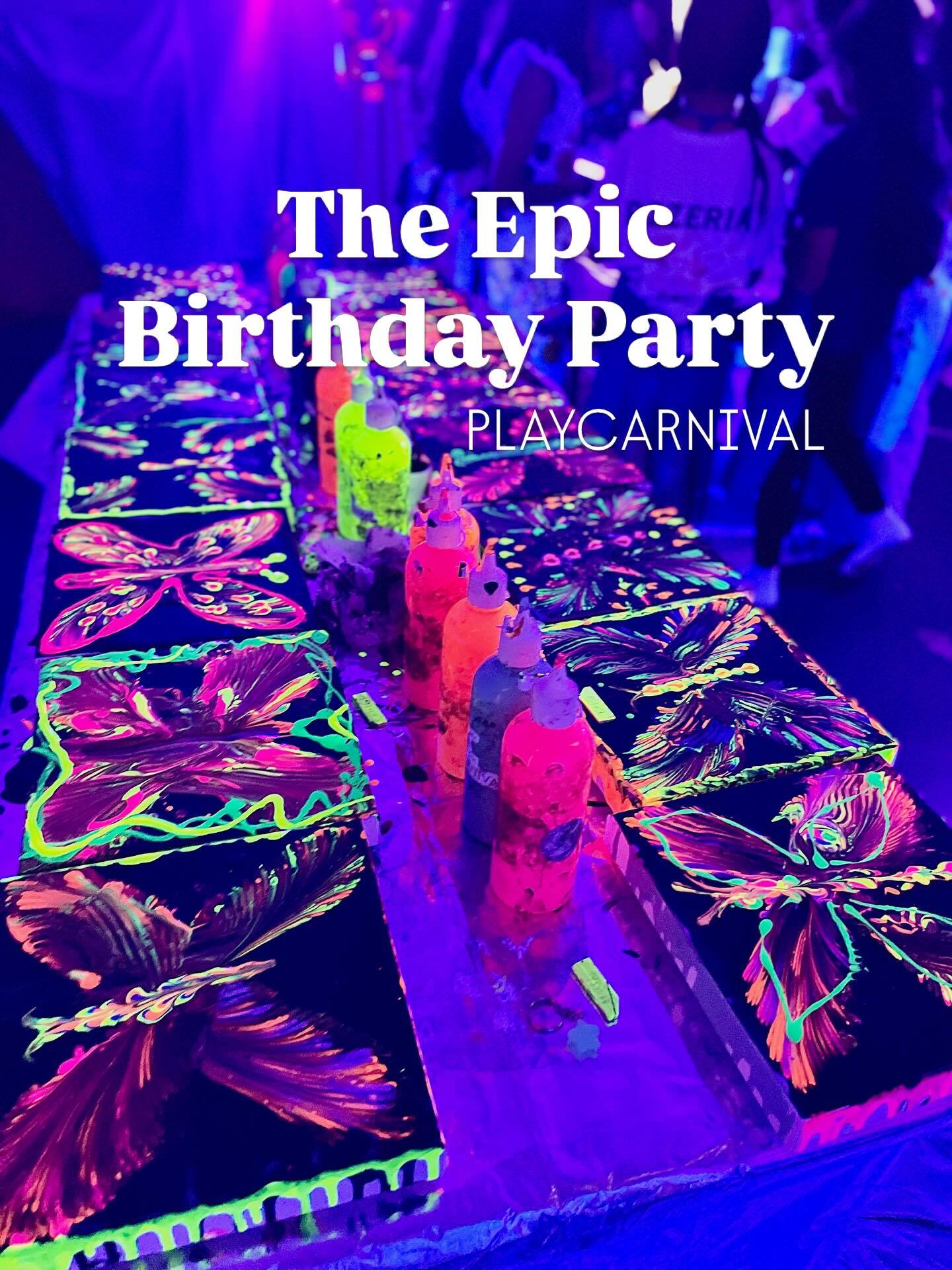 Fluid Art Glow in the dark party for kids