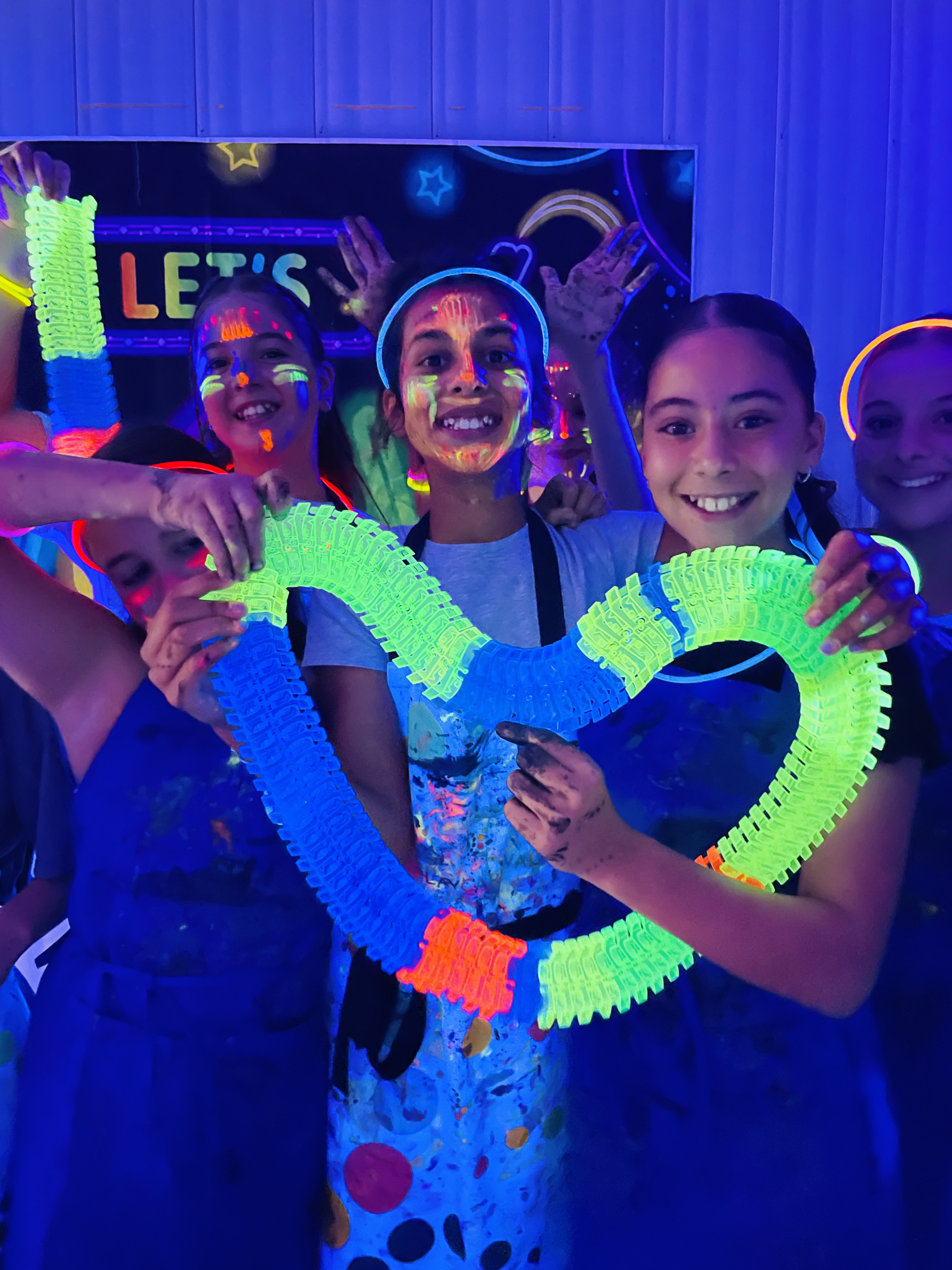 Neon art birthday party for kids Sydney