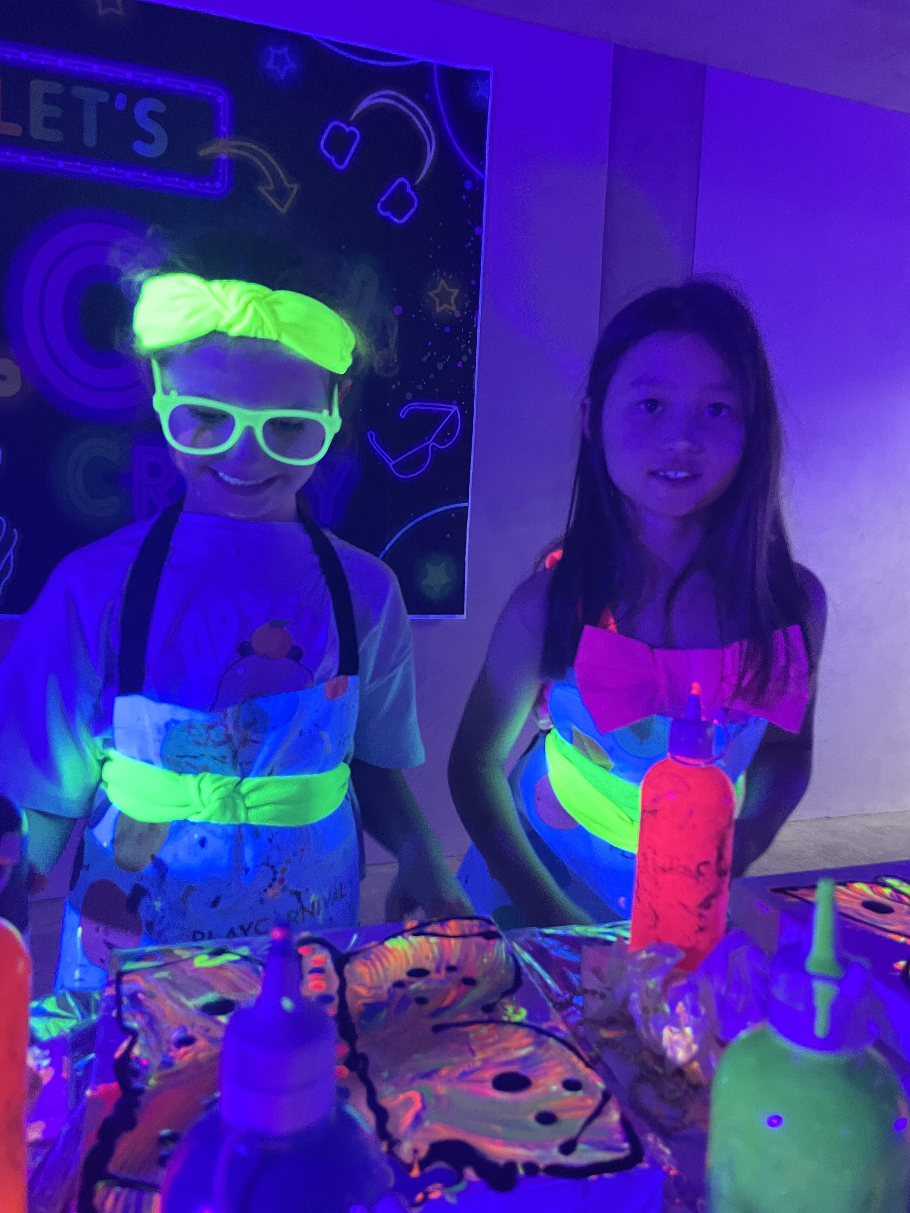 Neon birthday art party kids Sydney