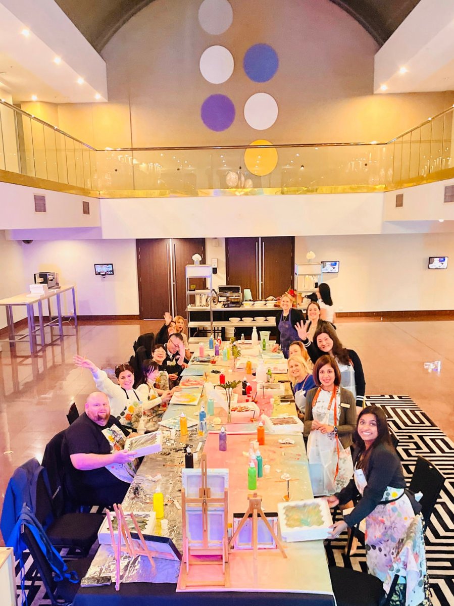 VIP clients mid-session at the Novotel Parramatta art workshop