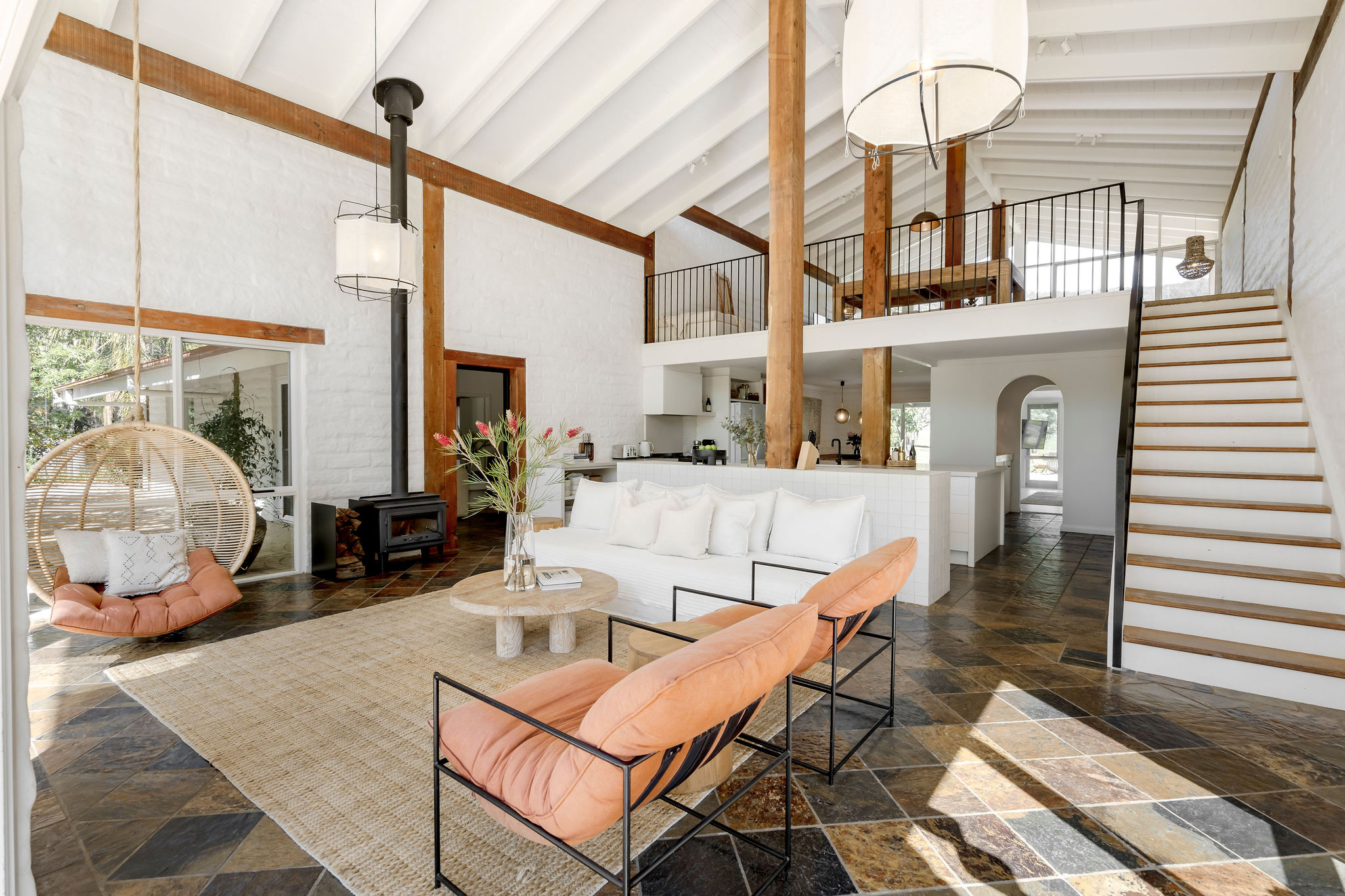 Interior of the boutique retreat — design-led communal living